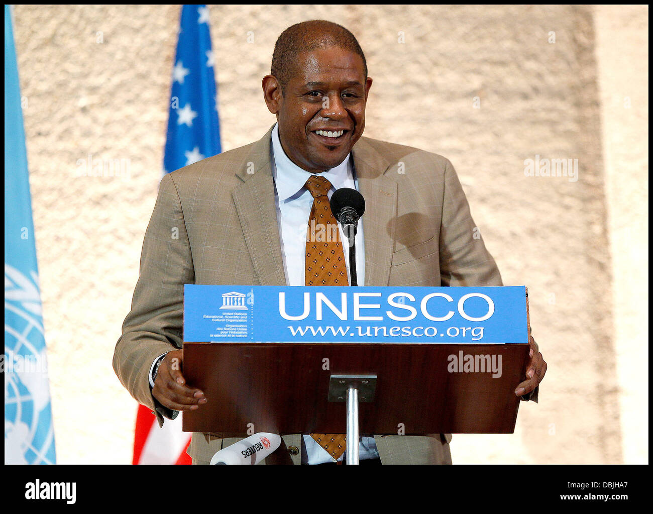 Forest Whitaker nomination as goodwill ambassador for peace and reconciliation for the United Nations' educational, scientific and cultural body at Unesco headquarters. Paris, France - 21.06.11 Stock Photo