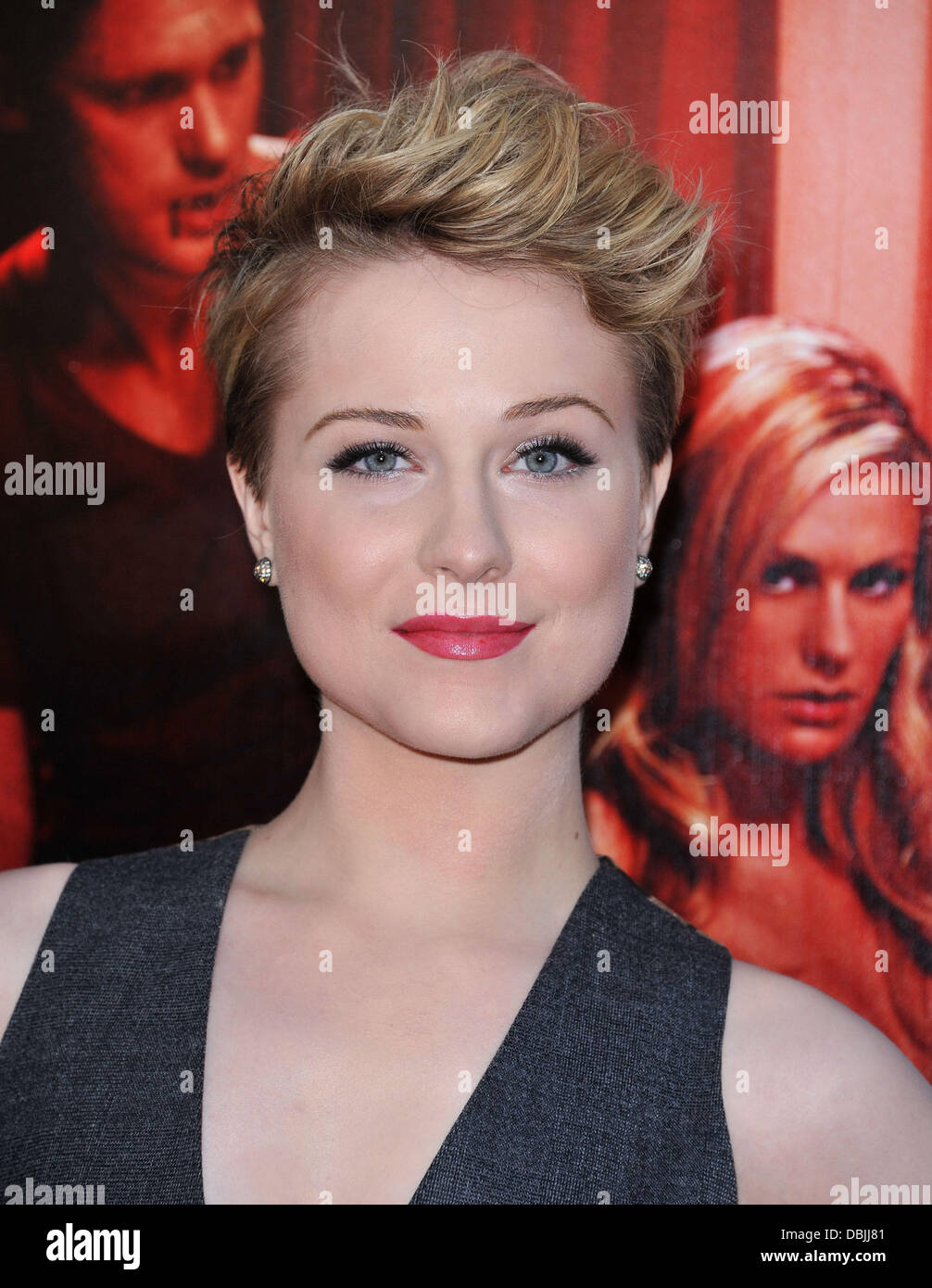 Evan Rachel Wood At The Premiere Of Hbo S True Blood Season 4 At Stock Photo Alamy