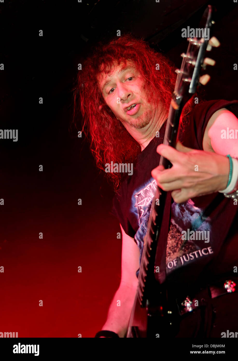 Steve 'Lips' Kudlow  Anvil performing at Manchester Academy  Manchester, England - 22.06.11 Stock Photo