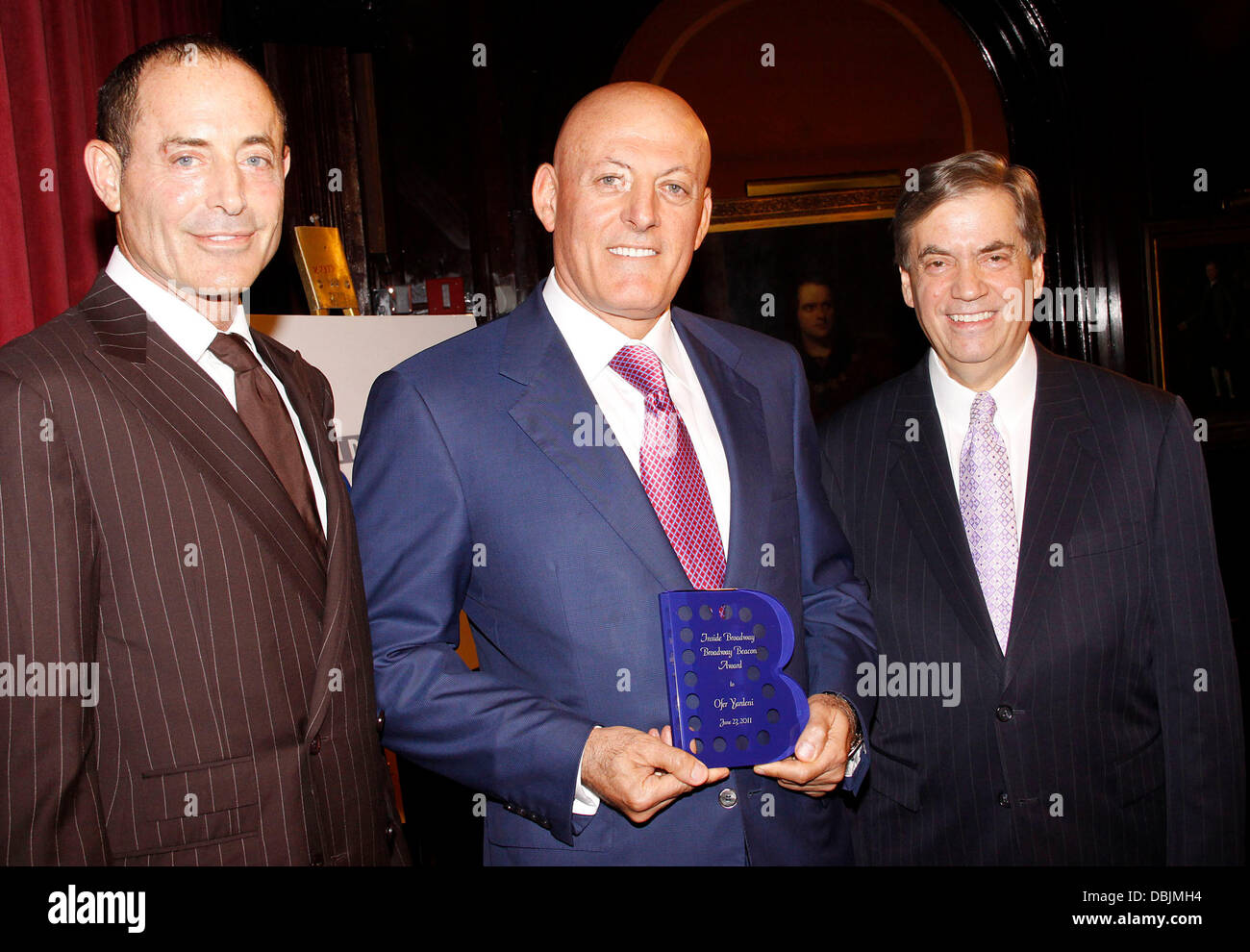 Michael Stern, Ofer Yardeni and Michael Presser at the 2011 Broadway Beacon Awards held at The Players Club - Inside Arrivals New York City, USA - 23.06.11 Stock Photo
