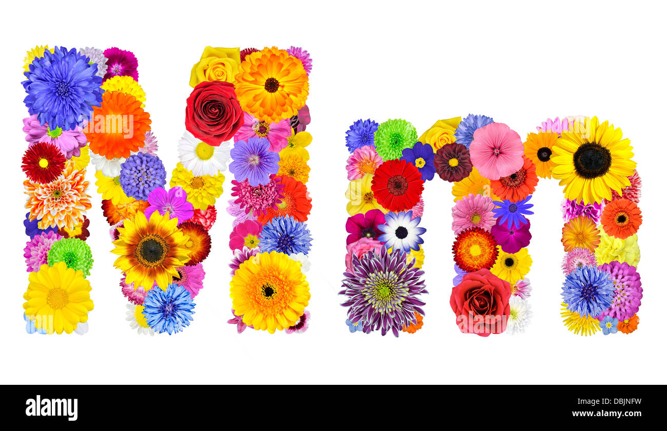 Vector Spring Alphabet Flowers Letters M High Resolution Stock
