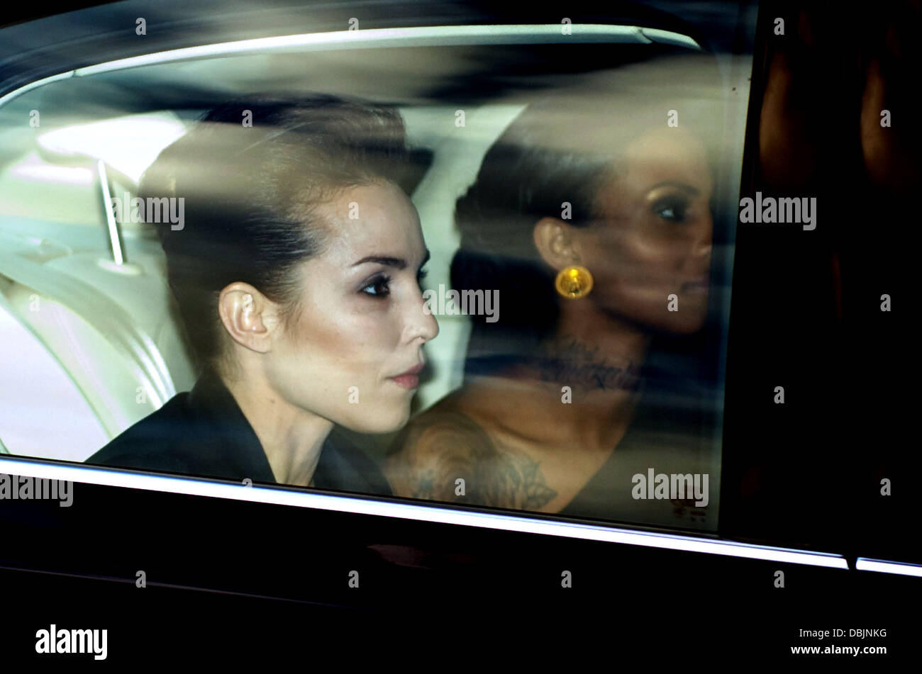 Noomi Rapace arriving by car to Elton John's party Windsor, England