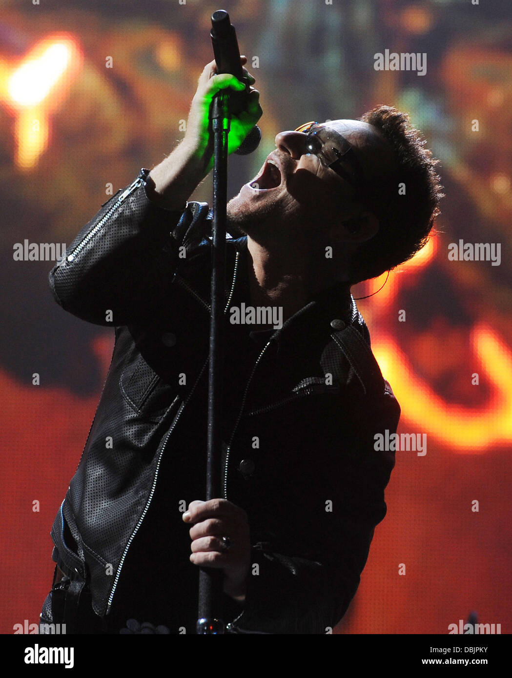 Bono of U2 The 2011 Glastonbury Music Festival held at Worthy Farm