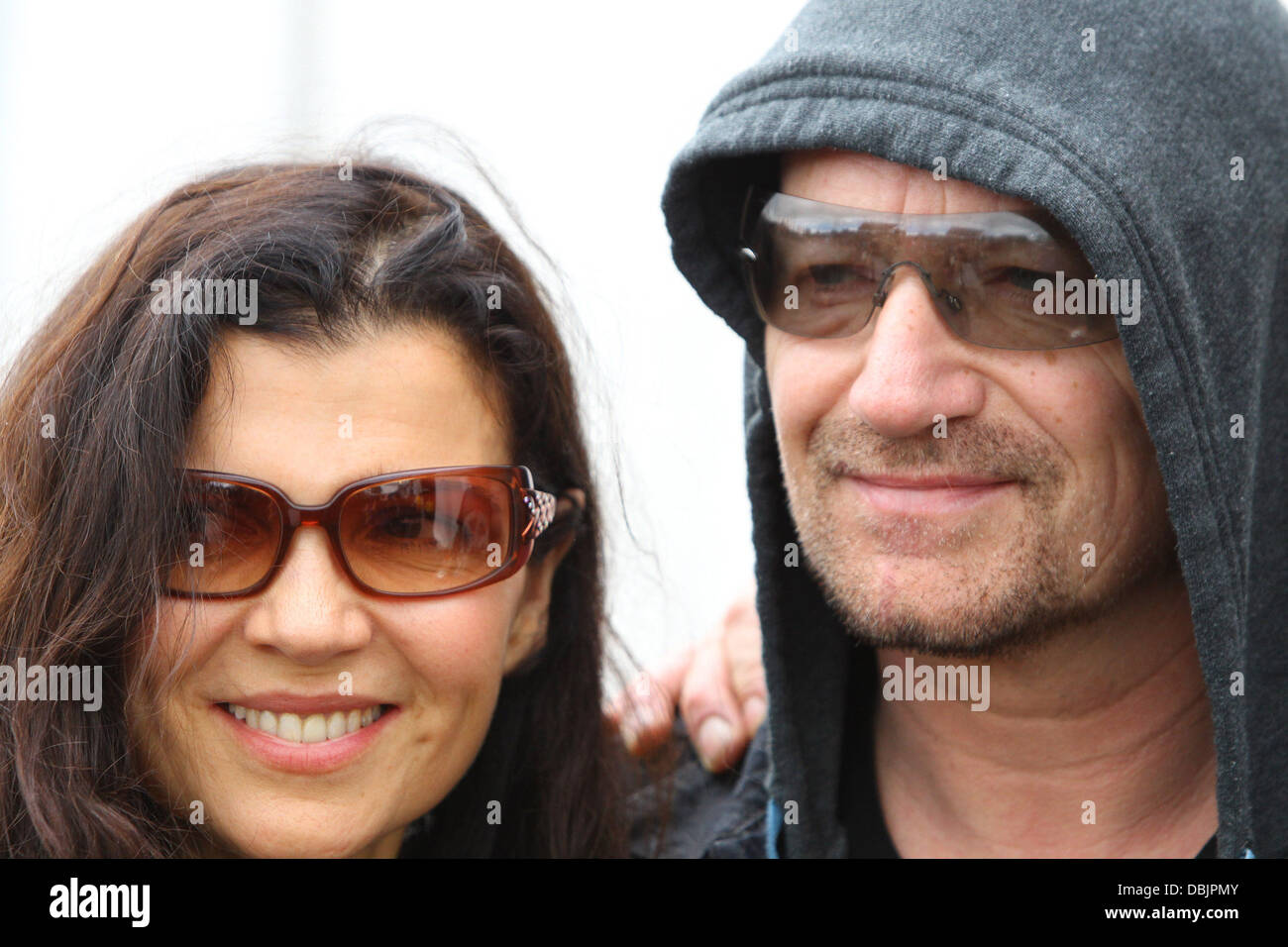 Bono and his wife Ali Hewson Celebrities at The 2011 Glastonbury Music Festival held at Worthy Farm in Pilton - Day 2 Somerset, England - 25.06.11 Stock Photo