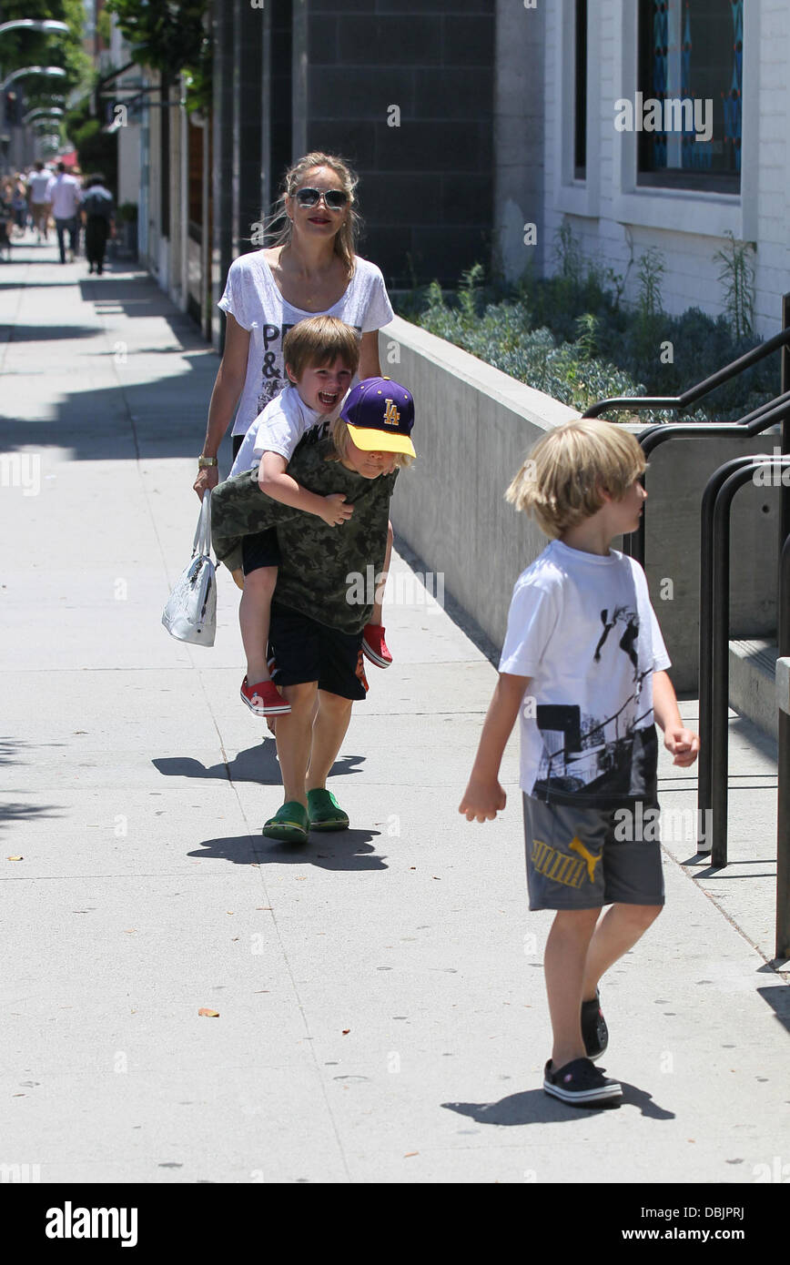 Sharon Stone takes her three adopted sons, Roan Joseph Bronstein Stock