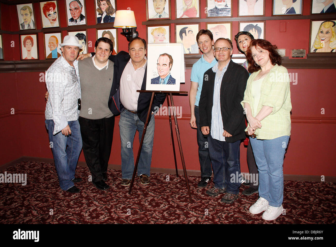Jim Belushi with some of his 'Born Yesterday' cast and crew: Philip  Morgaman, Fred Arsenault and Patricia Hodges Jim Belushi's caricature  unveiling at famous Broadway restaurant Sardi's. New York City, USA -, image size:1300x956