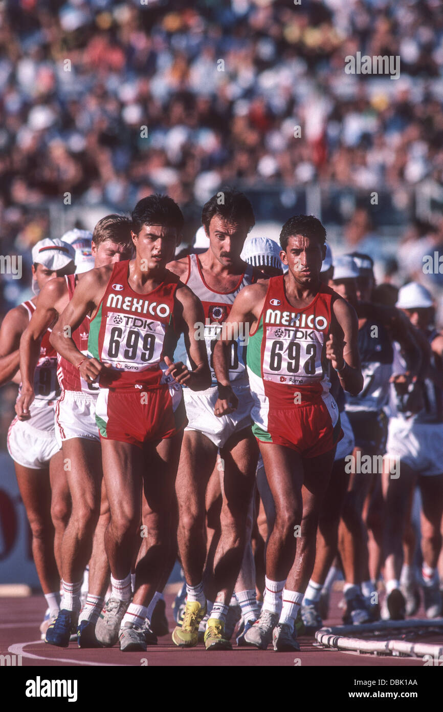 Male race walkers in action Stock Photo - Alamy