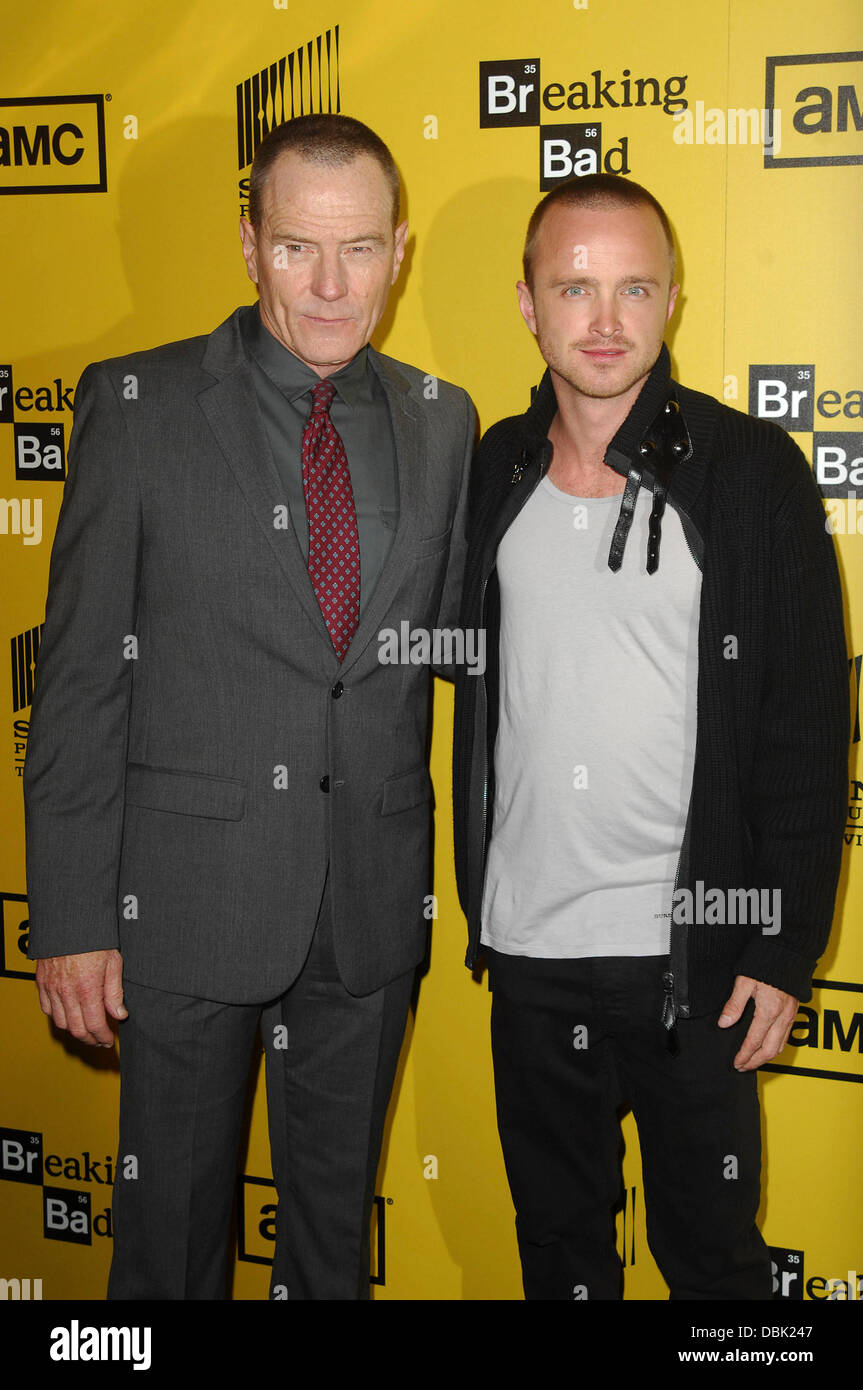 Bryan Cranston, Aaron Paul The Premiere of 'Breaking Bad' Season Four held at The Chinese 6 Theatres Los Angeles, California - 28.06.11 Stock Photo