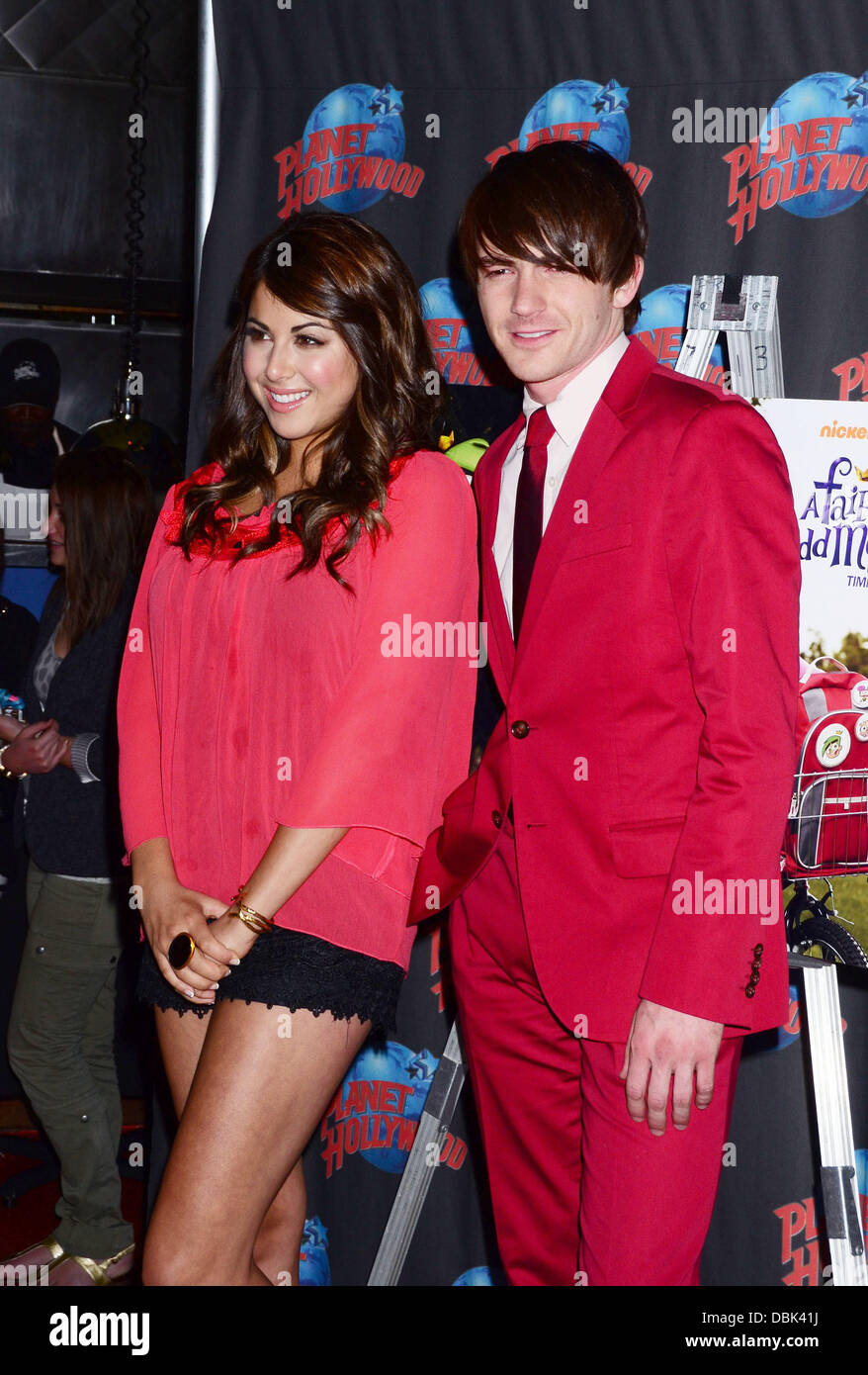 Daniella Monet and Drake Bell appears at Planet Hollywood to promote the  new Nickelodeon live-action