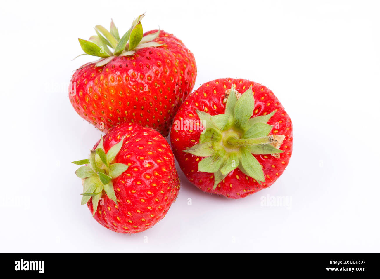 Strawberry fruits isolated on white background Stock Photo - Alamy