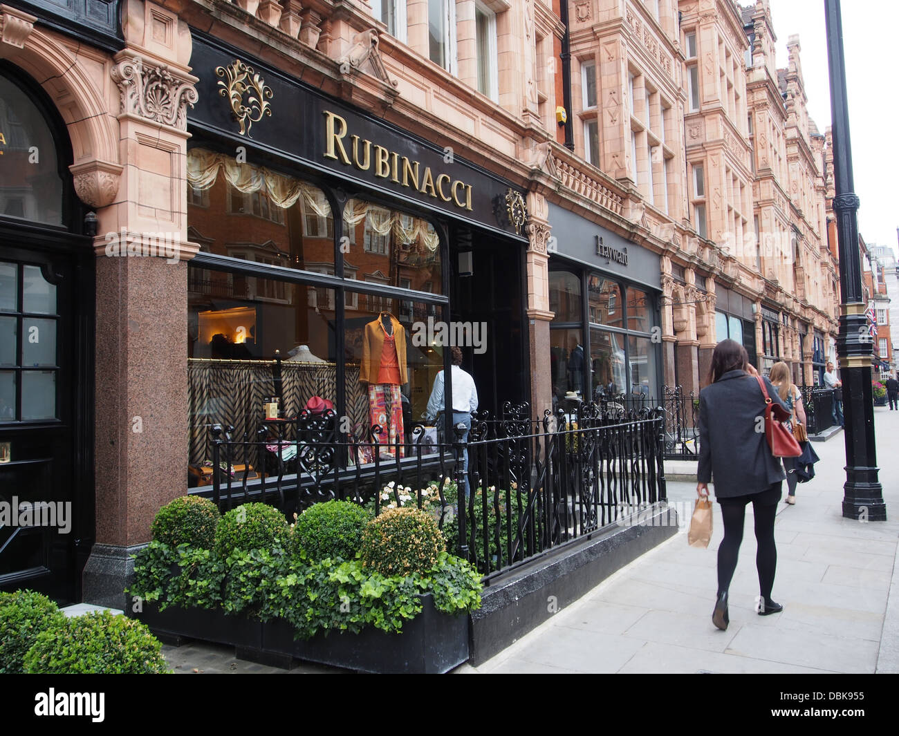 London Mayfair street expensive shops Stock Photo Alamy