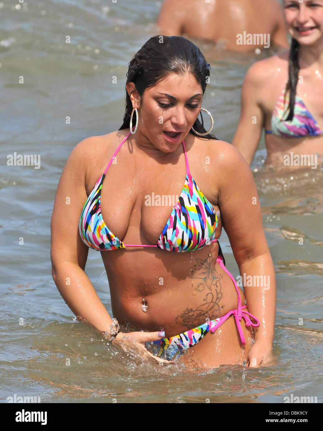 Deena Cortese Snooki and Deena left their shore house and traveled to  nearby Point Pleasant Beach, New Jersey where they partied at Jenkinson's  Club, venturing onto the beach. Later in the day