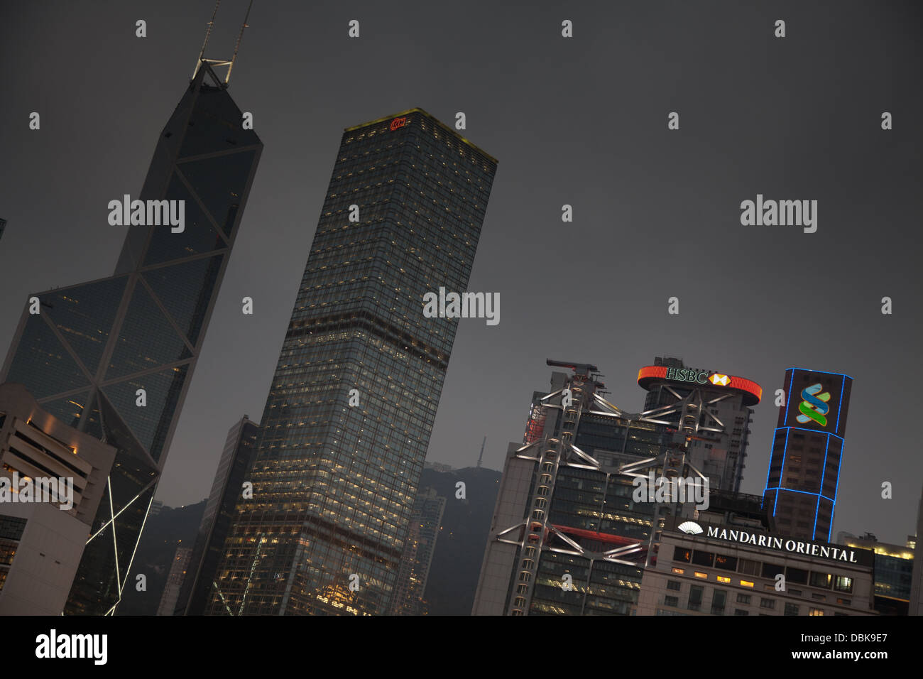 central business district financial kowloon dusk Stock Photo