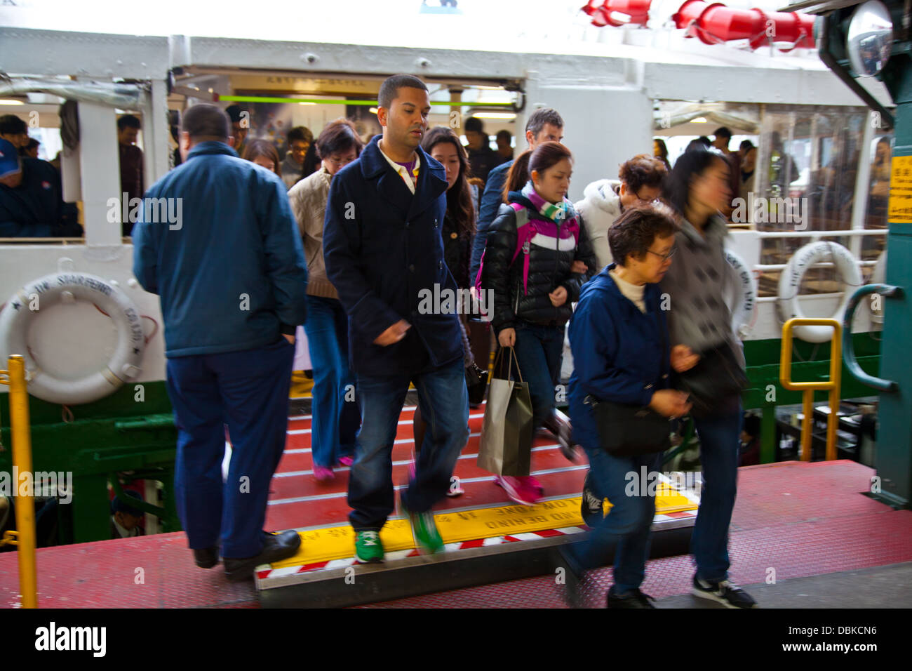 Star ferry commuters hong kong china passengers Stock Photo