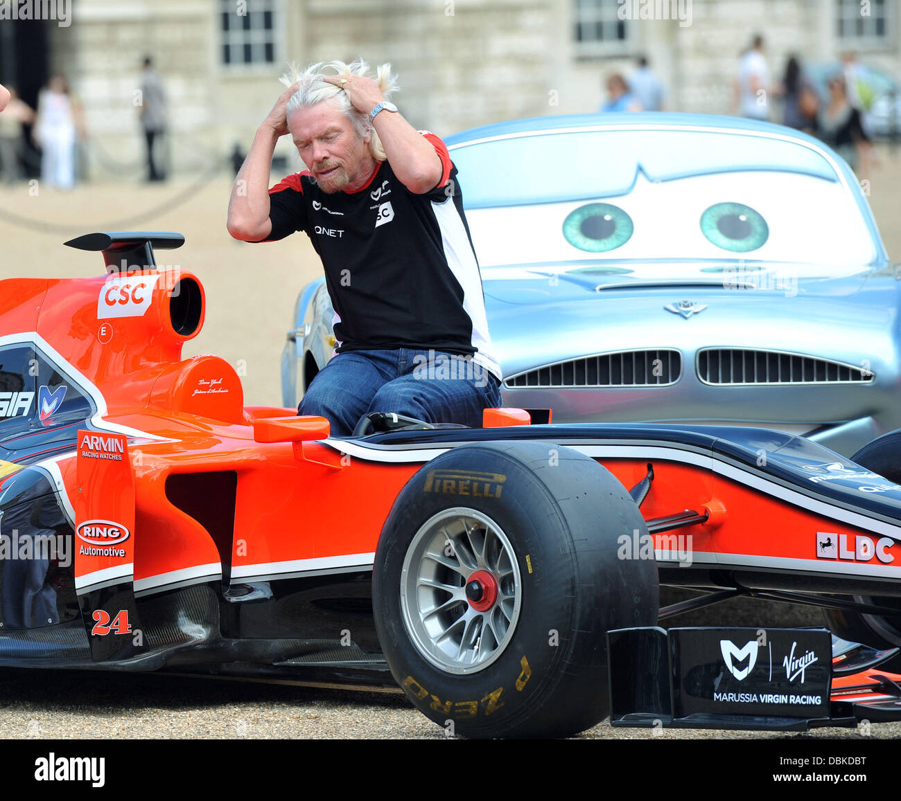 Sir Richard Branson The launch of Disney Pixars new film CARS 2 and its partnership with the Marussia Virgin Racing Team at the British Grand Prix 
