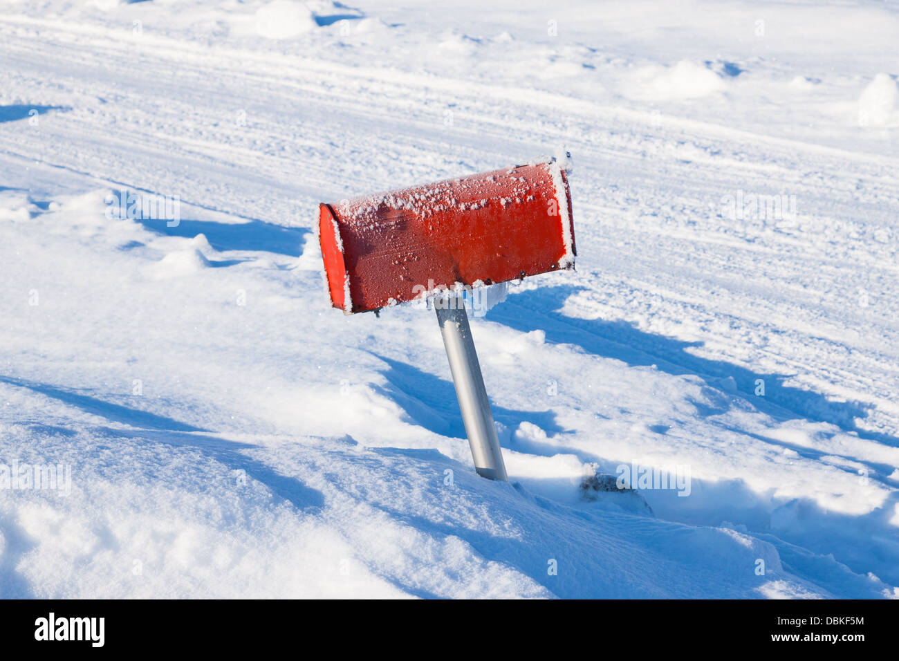 winter frozen mail box under snow Stock Photo Alamy