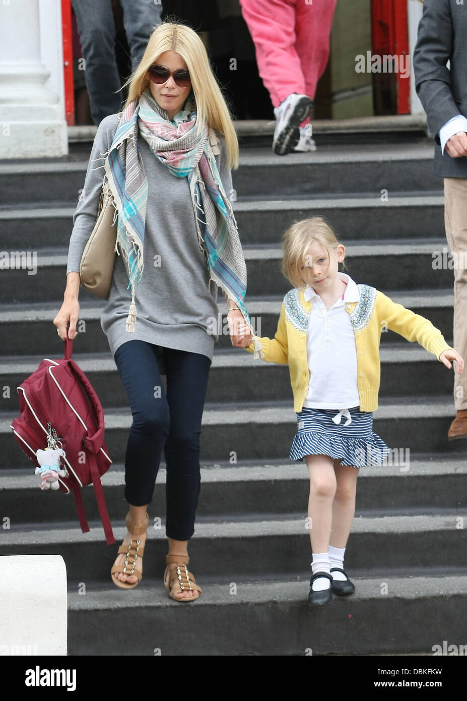 Claudia Schiffer on the school run with her daughter Clementine London, England - 06.07.11 Stock Photo