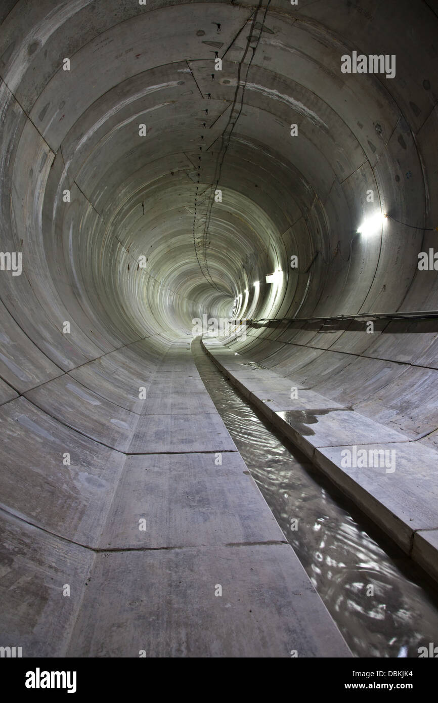 water drainage tunnel kowlooon hong kong construct Stock Photo