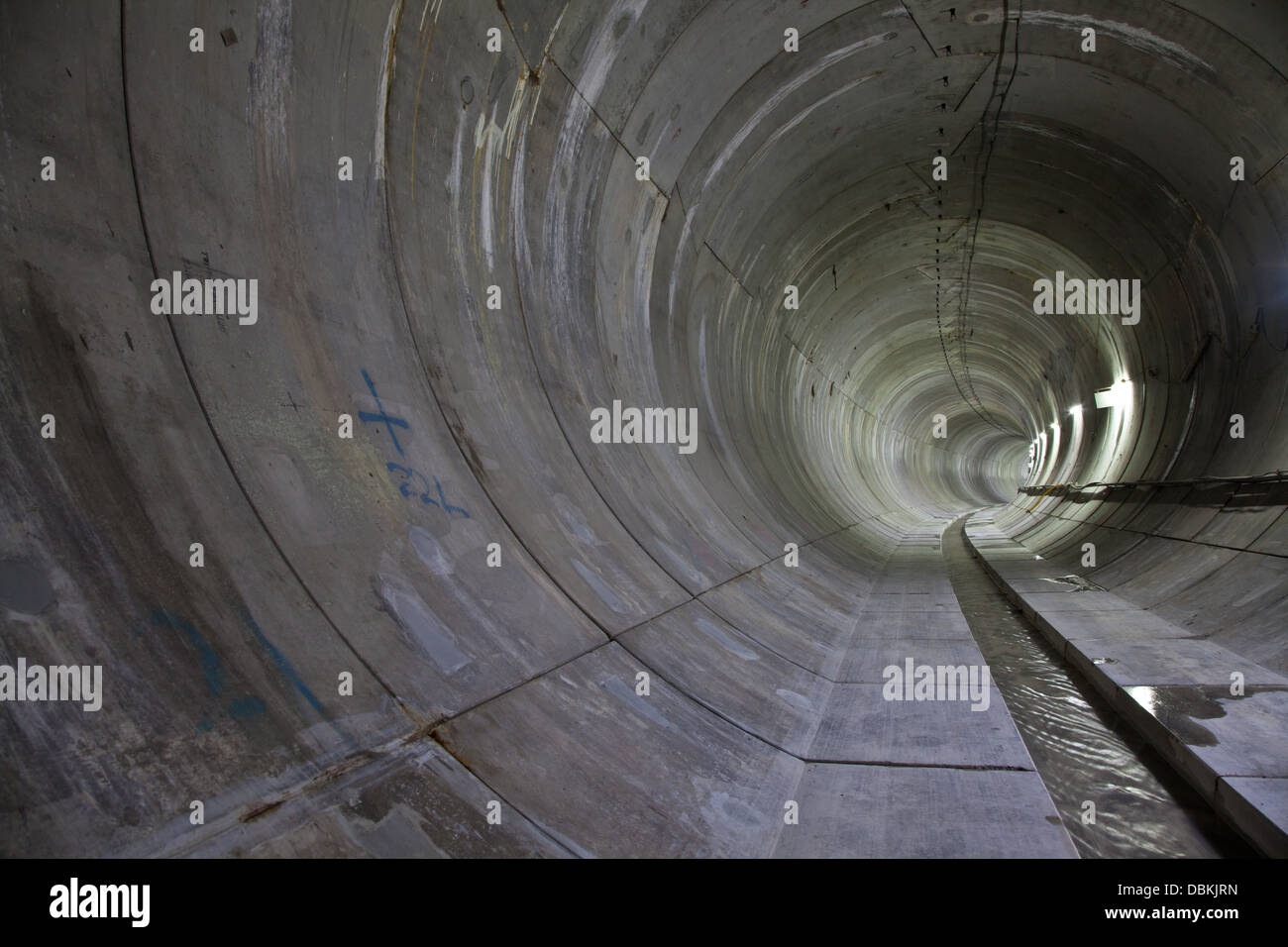 water drainage tunnel kowlooon hong kong construct Stock Photo