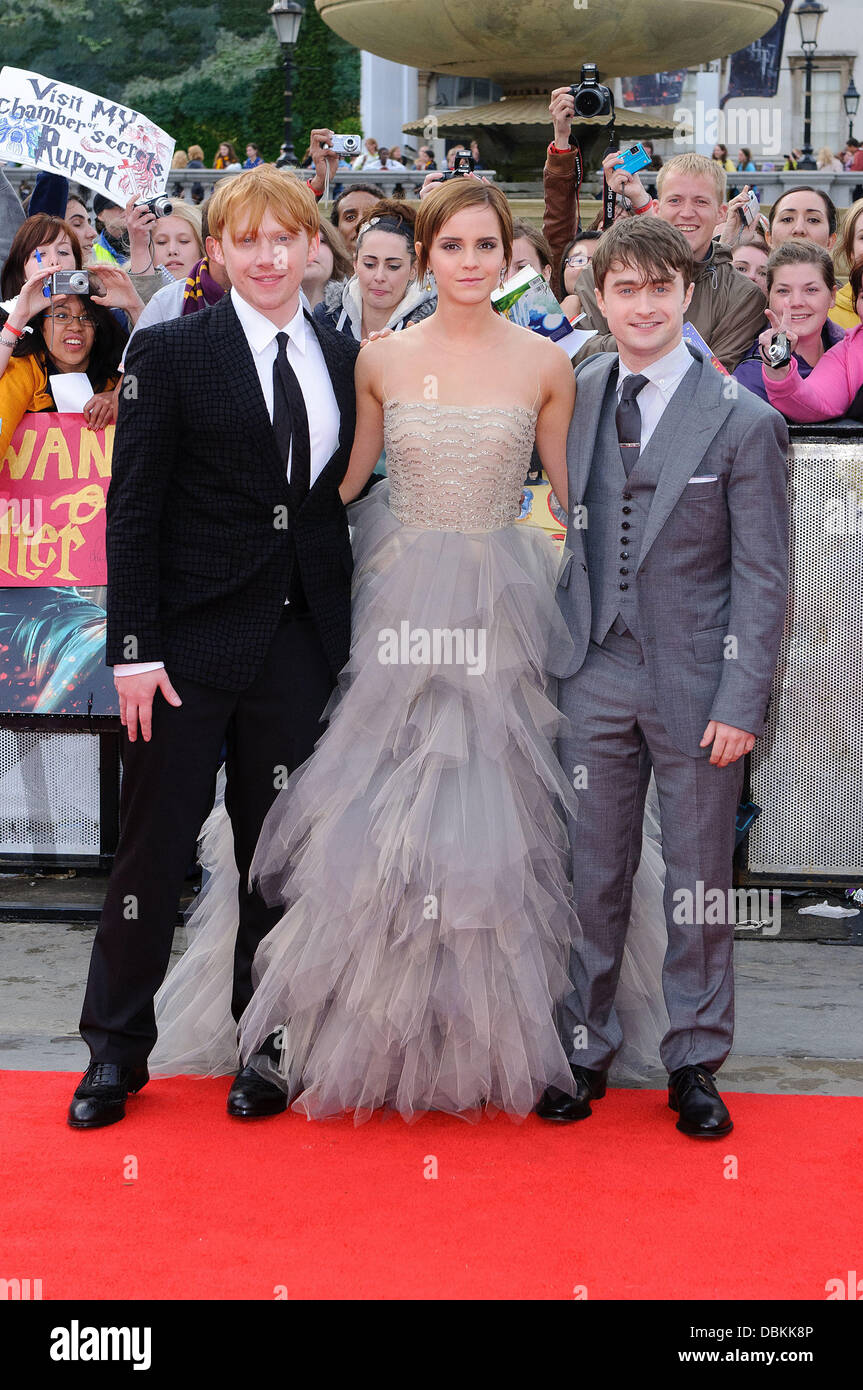 Rupert Grint, Emma Watson and Daniel Radcliffe World Premiere of Harry Potter, Deathly Hallows