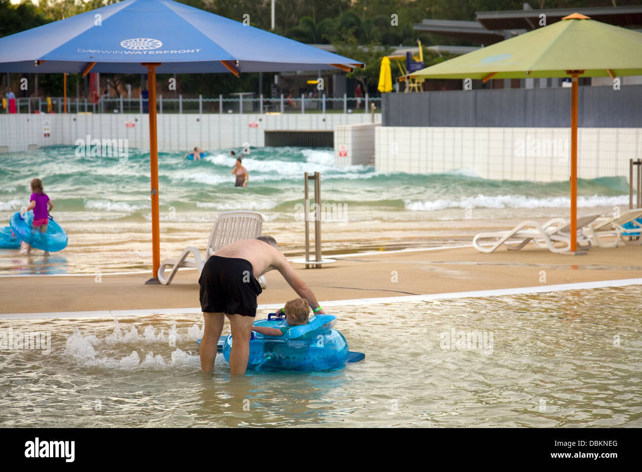 Wave pool at Darwin waterfront, Northern Territory, Australia Stock