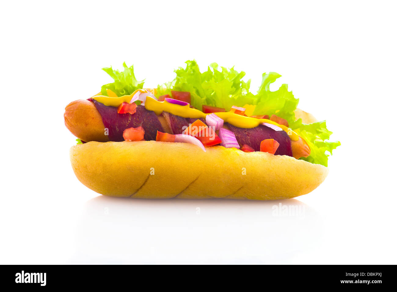 bacon hot dog isolated in white background Stock Photo - Alamy