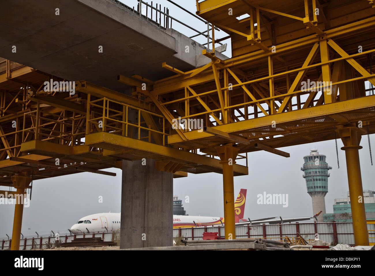 chek lap kok airport terminal construction site aviation airports Stock Photo