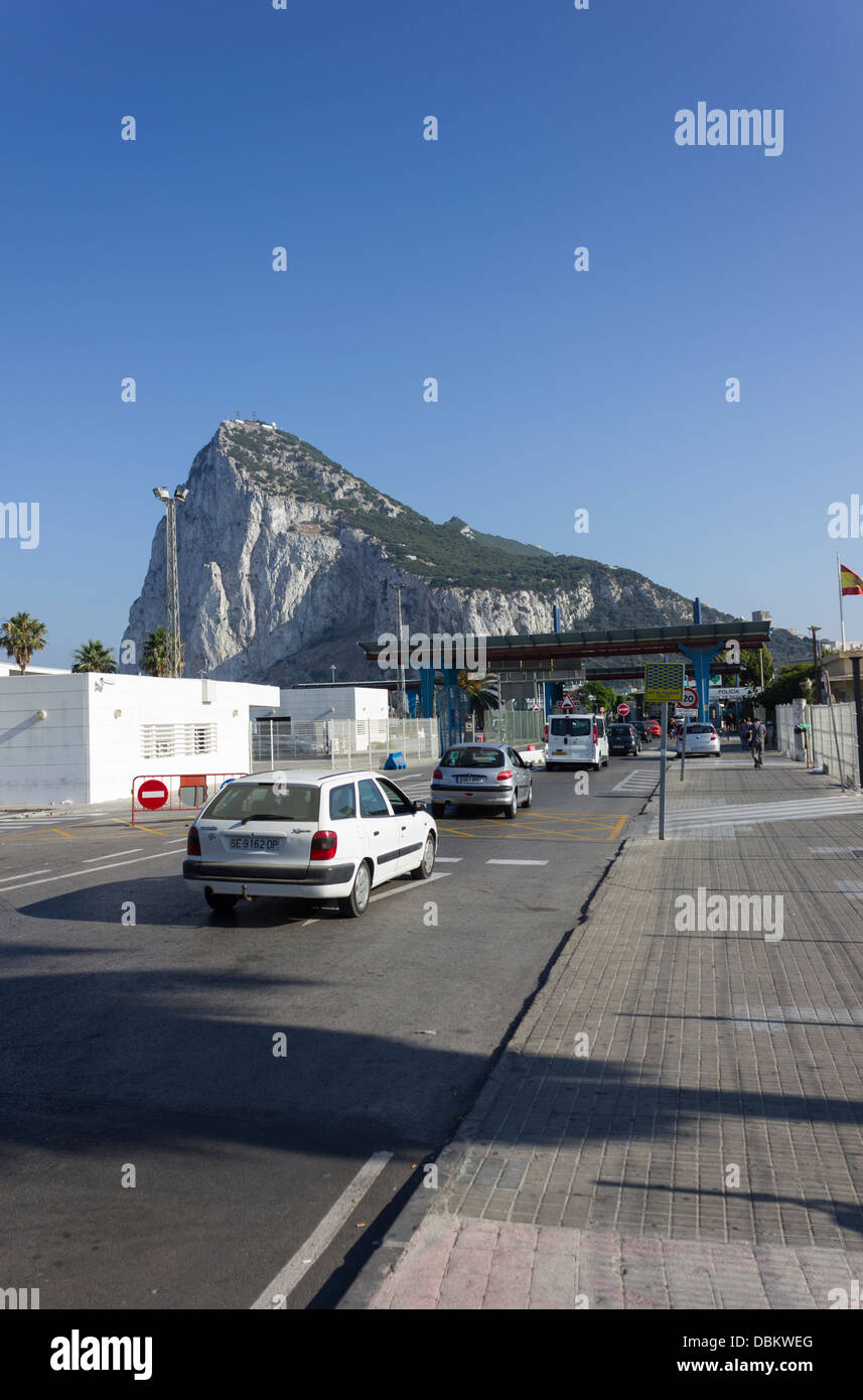Gibraltar border crossing Stock Photo