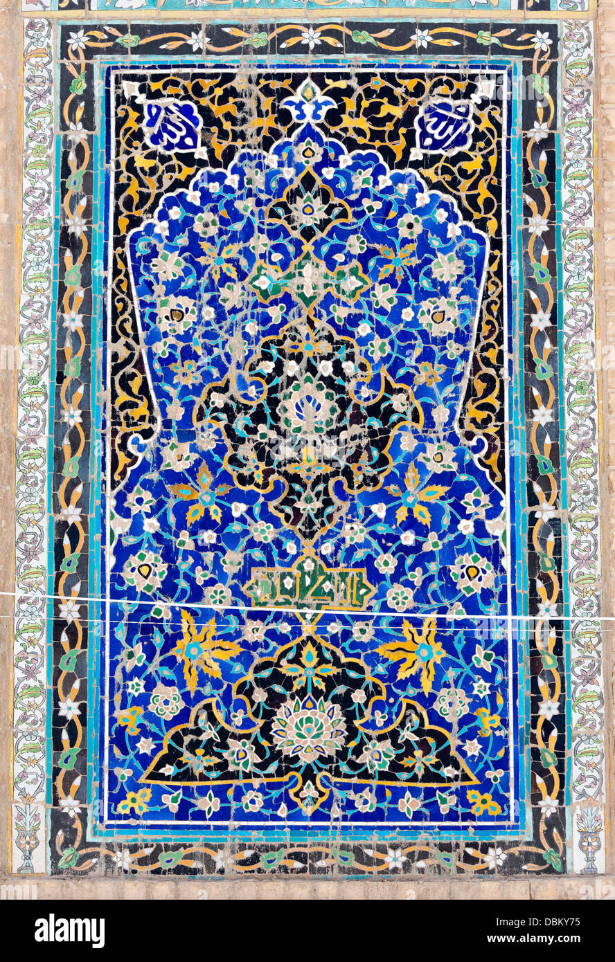 detail of Timurid tile mosaic, Friday Mosque, Herat, Afghanistan Stock Photo