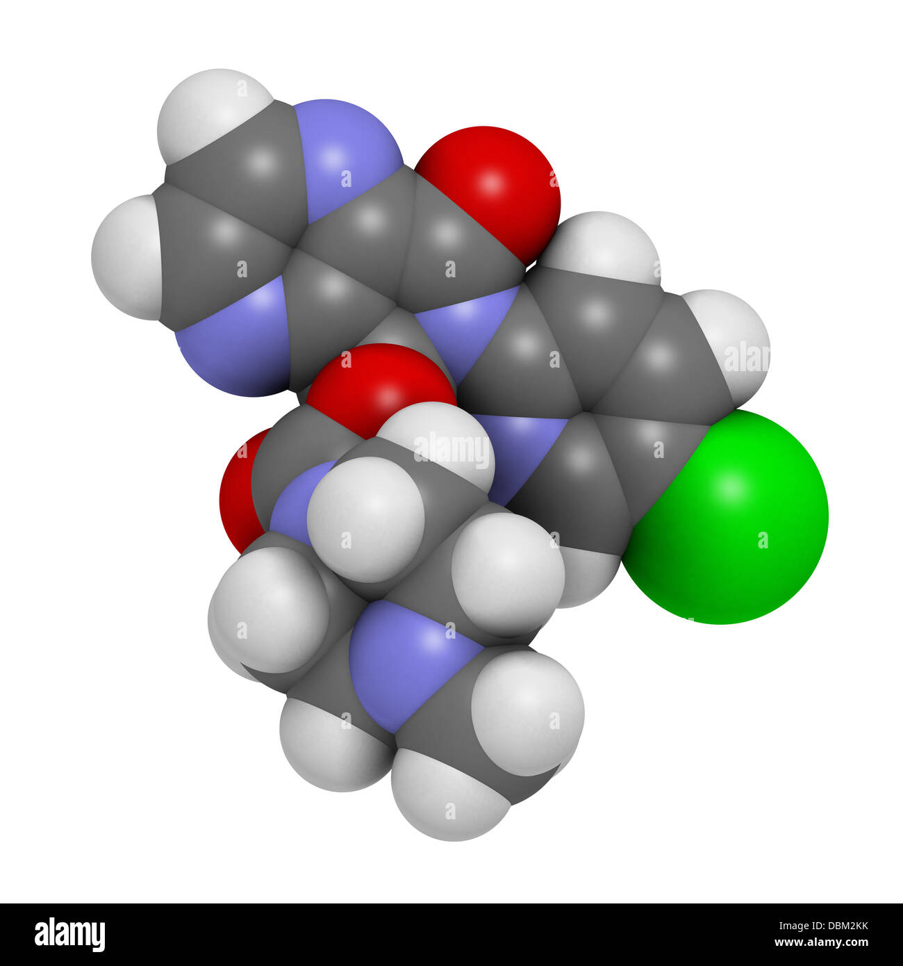 Zopiclone insomnia drug (sleeping pill, zdrug), chemical structure. Atoms are represented as