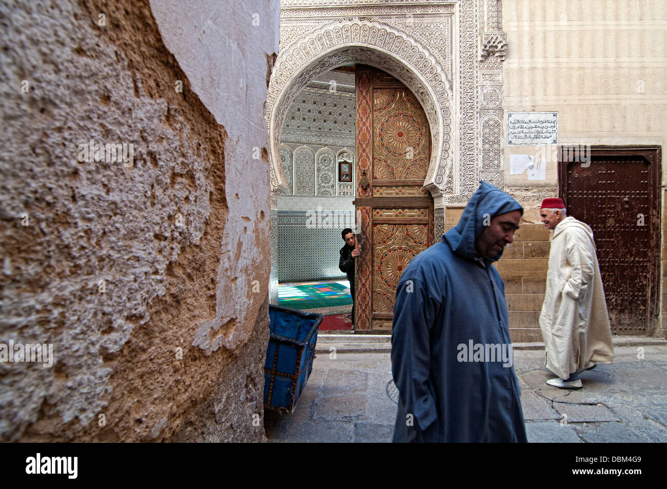 Zaouia funerary mosque of Sidi Ahmed Tijan. Fez el Bali, Fez, Morocco. Imperial city, World Heritage Stock Photo