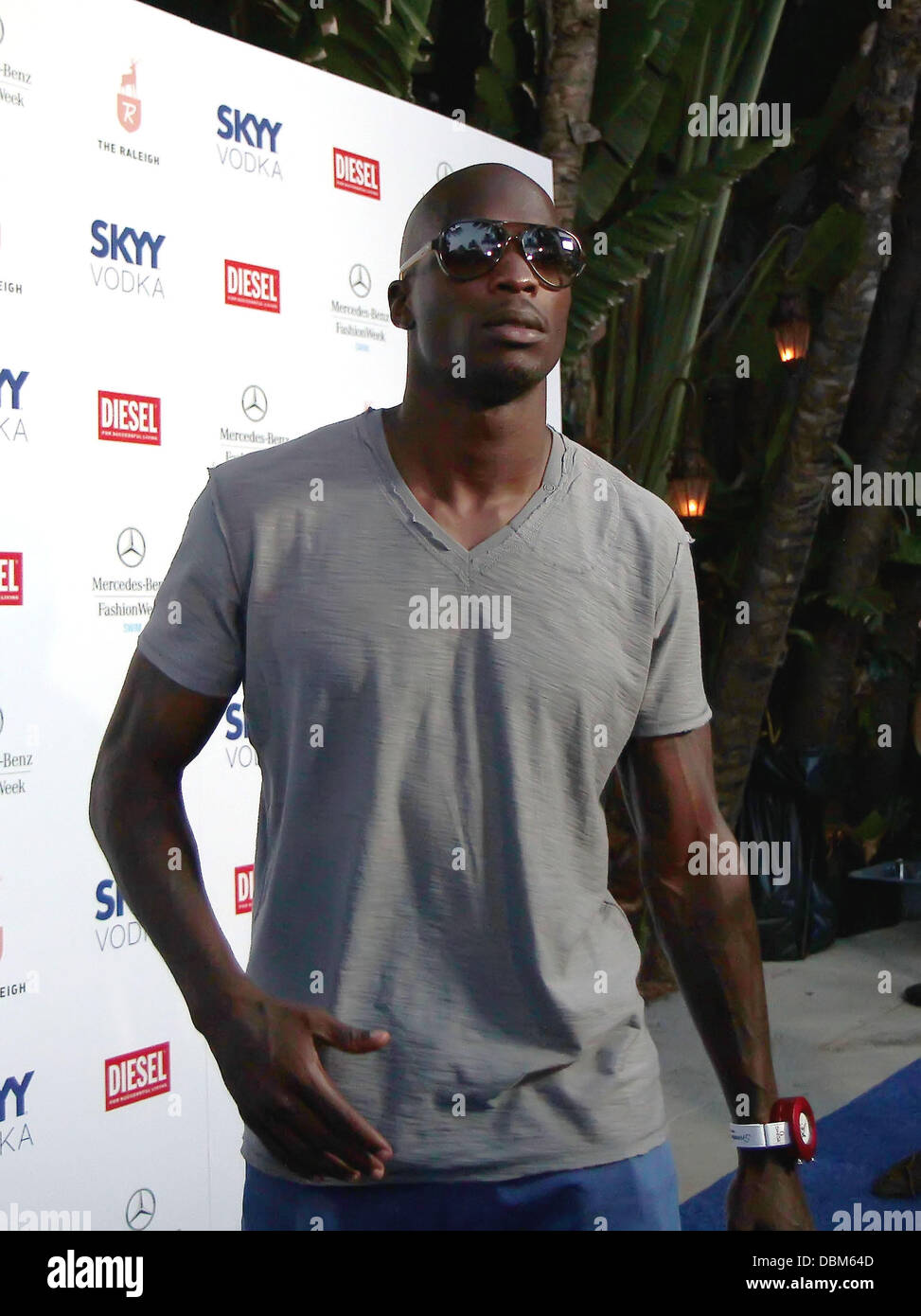 NFL player Chad Ochocinco attends MercedesBenz Fashion Week Swim at