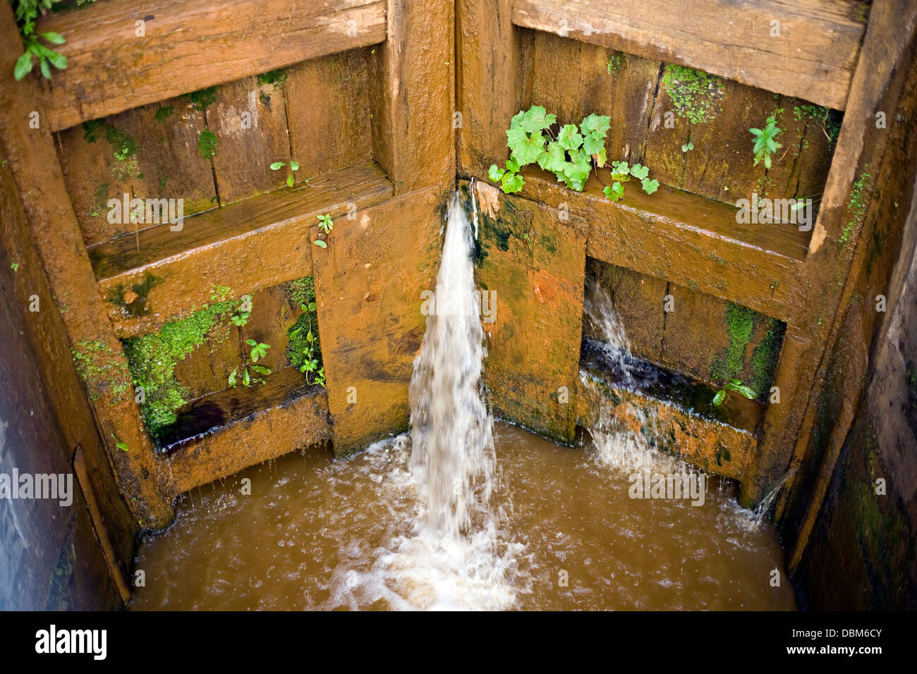 Leaking Lock Gate Stock Photo