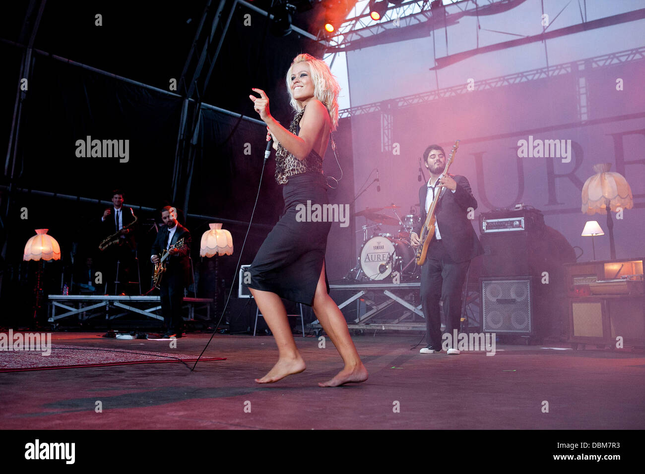 Aurea performing live at Festival Mares Vivas in Gaia - Day 3. Porto, Portugal - 16.07.11 Stock Photo