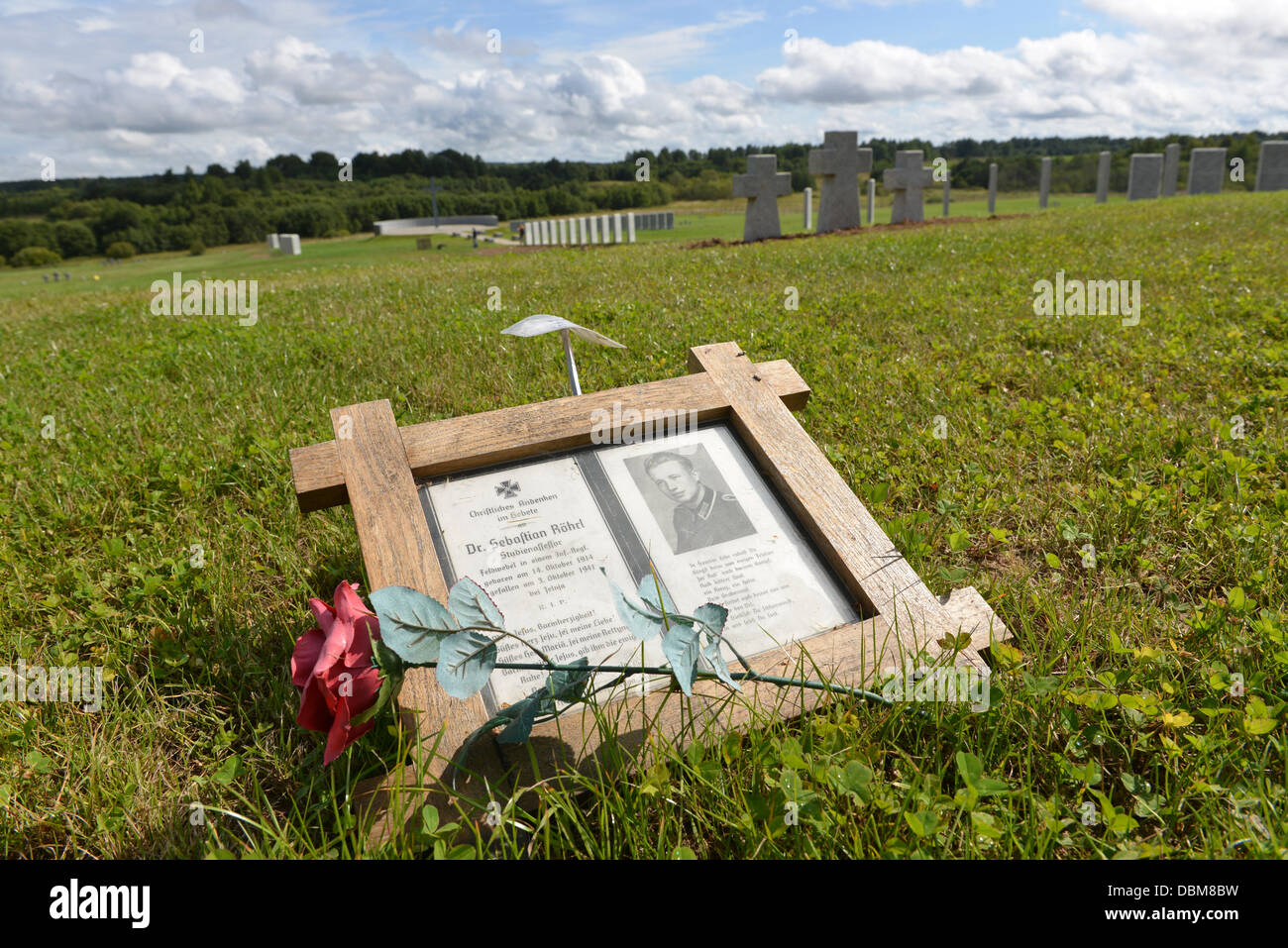 The German Military Cemetery in Dukhovshchina, Smolensk Oblast, Russia, 01 August 2013. 68 years after the end of World War II, the German Defence Minister will inaugurate the cemetery on 03 August 2013. Photo: UWE ZUCCHI Stock Photo