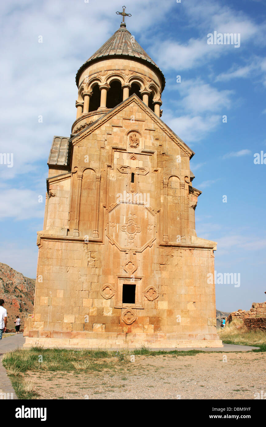 Noravank monastery in Armenia, red rocky mountains. Stock Photo