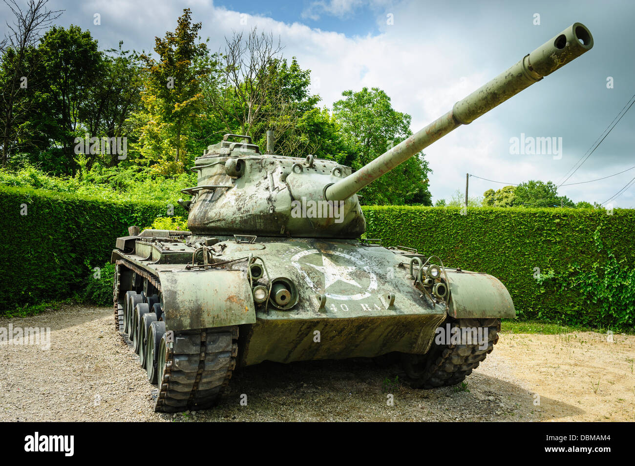 An old American tank from WW11 at Valmy, Marne, France Stock Photo