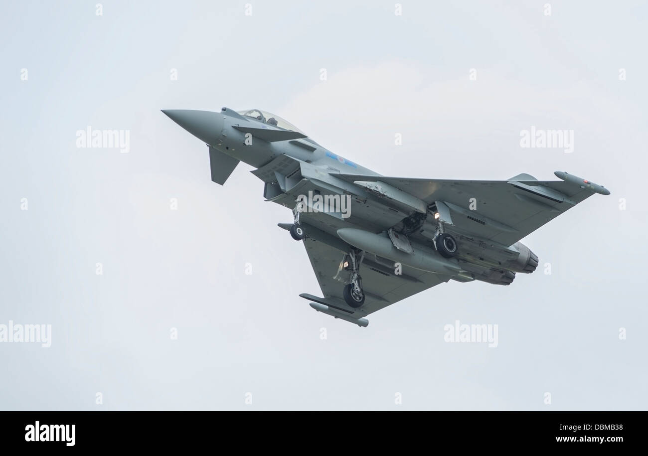 RAF Typhoon of 6 Squadron RAF Leuchars fly by at RNAS Culdrose (c) Bob Sharples/Alamy Stock Photo