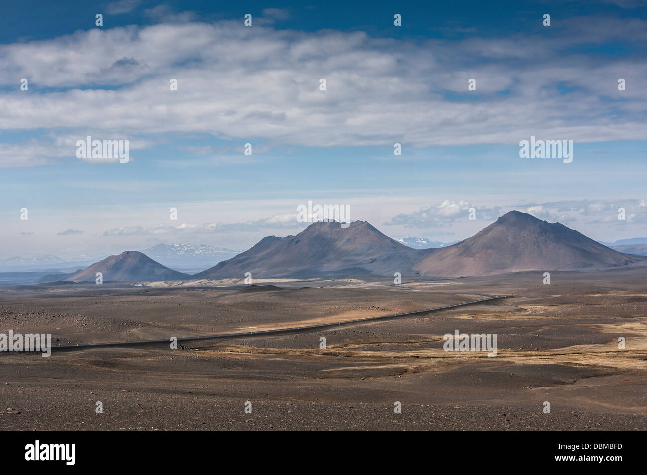 View of the Black desert region, Iceland Stock Photo