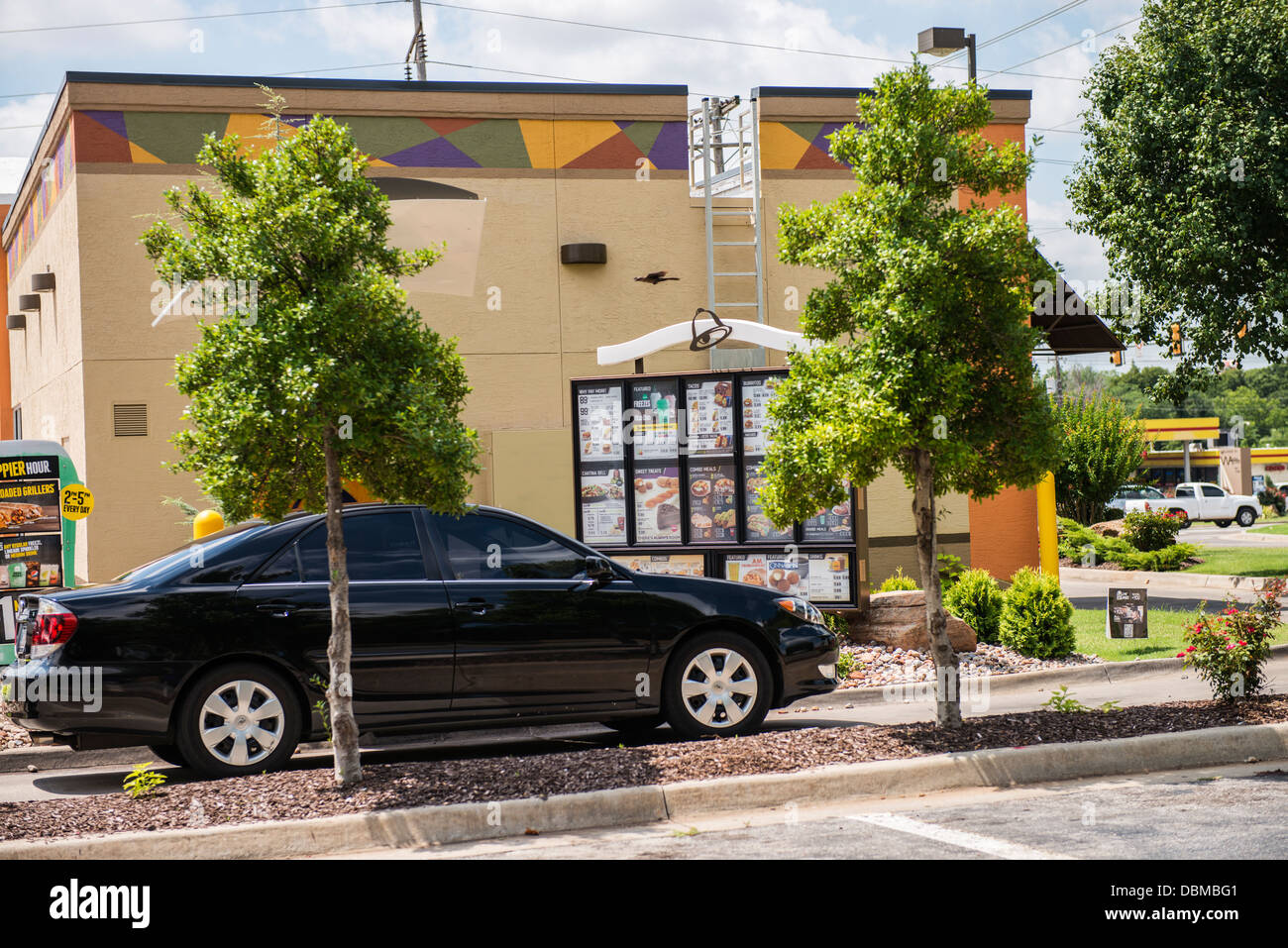 The drive in window of a Taco Bell restaurant in Oklahoma City