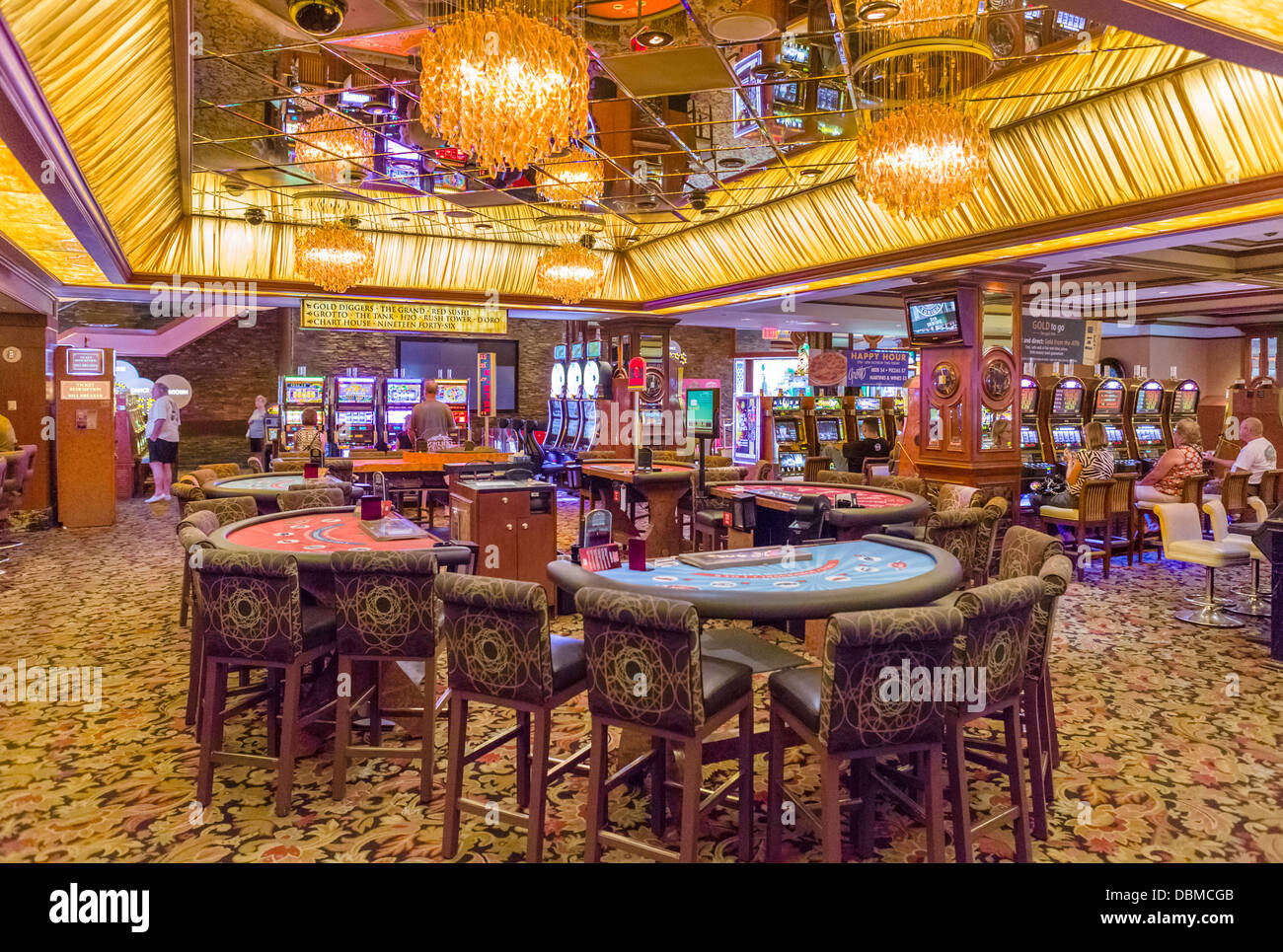 Interior of the Golden Nugget Casino, Fremont Street, downtown Las Vegas, Nevada, USA Stock Photo