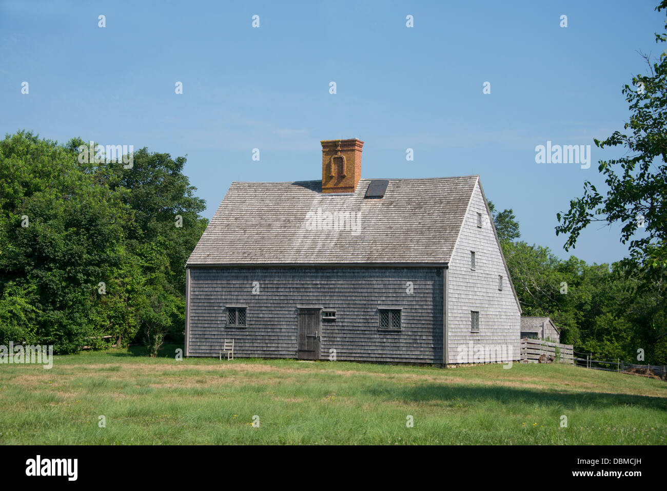 Massachusetts, Nantucket. Jethro Coffin House, the oldest residence on Nantucket, dating back to 1686. Stock Photo