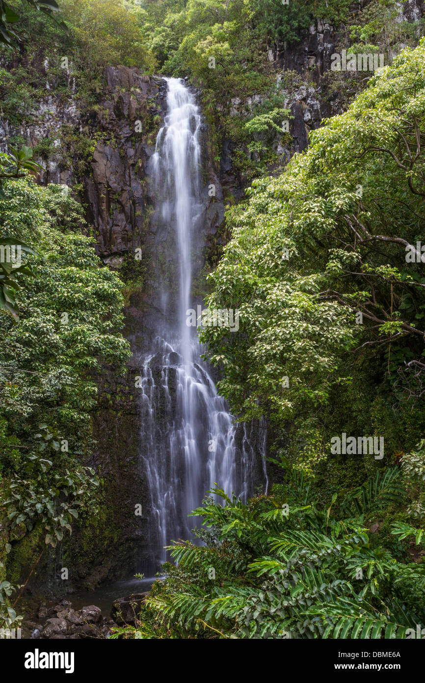 Wailua Falls on the "Road to Hana" on the island of Maui in Hawaii