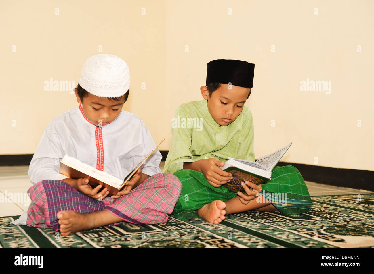 Muslim kids reciting Holy Koran Stock Photo