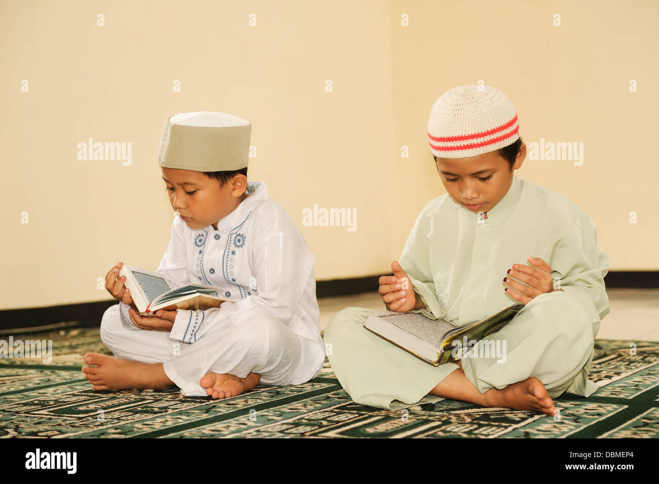 Muslim kids reciting Holy Koran Stock Photo