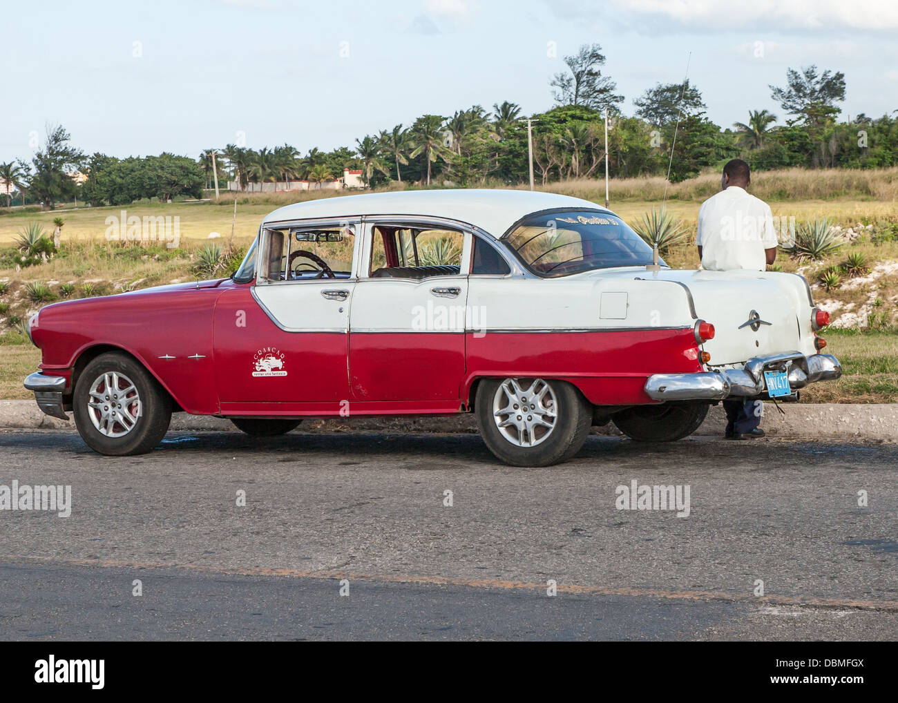 retro car in Cuba Havana Stock Photo
