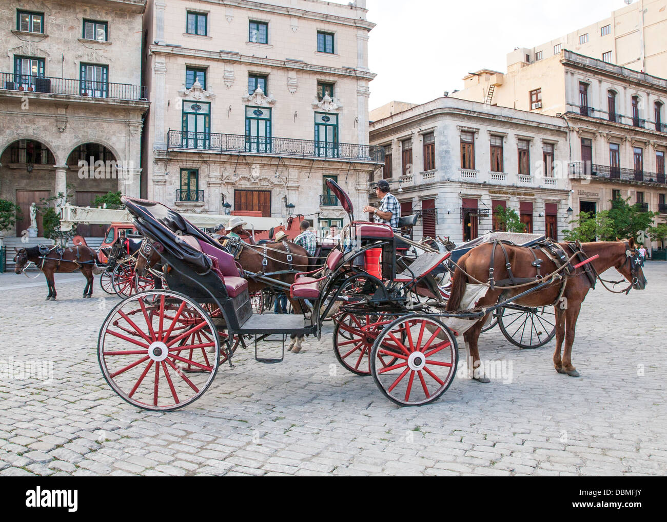 Tourist taxi - horse and buggy in Havana Cuba Stock Photo