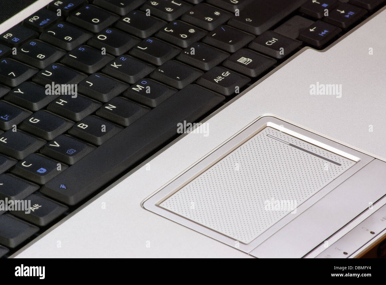 Notebook keyboard and touchpad Stock Photo