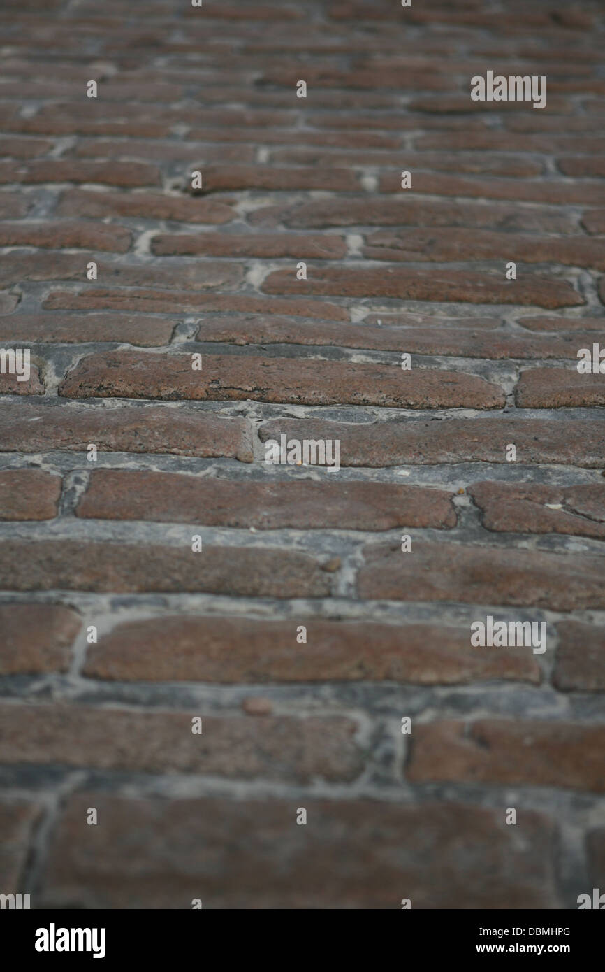 brick path shallow depth of field Stock Photo