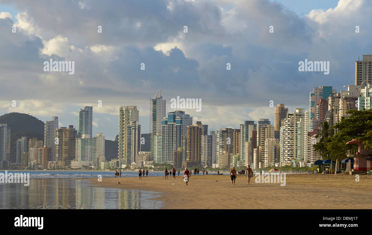 Central Beach of the brazilian seaside resort Balneario Camboriu Stock ...